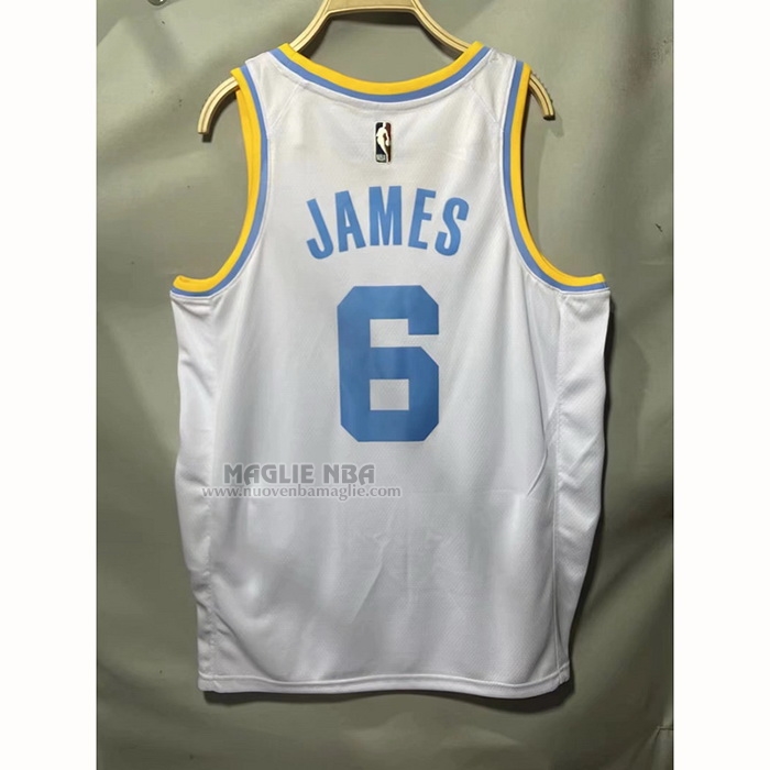 Maglia
 LeBron James NO 6 Los Angeles Lakers Classic 2022-23 Bianco
